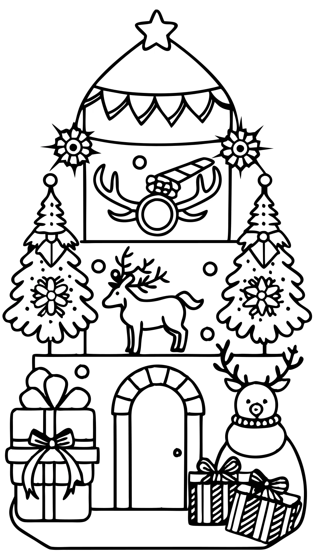 christmas hard coloring pages